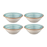 Bonna China Sea Blue dia.6.25" h:2" 13 oz. Round Blue Porcelain Bowl (Set of 4)